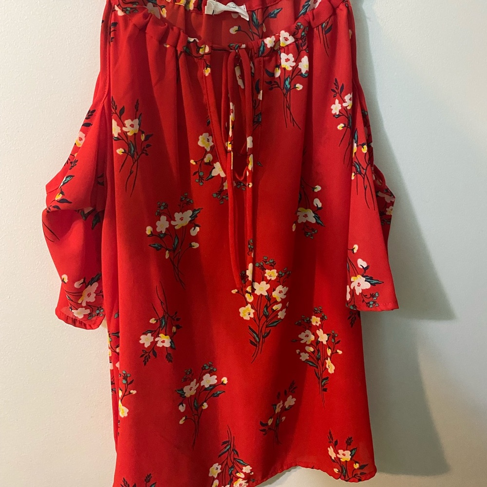 Red off the shoulder top